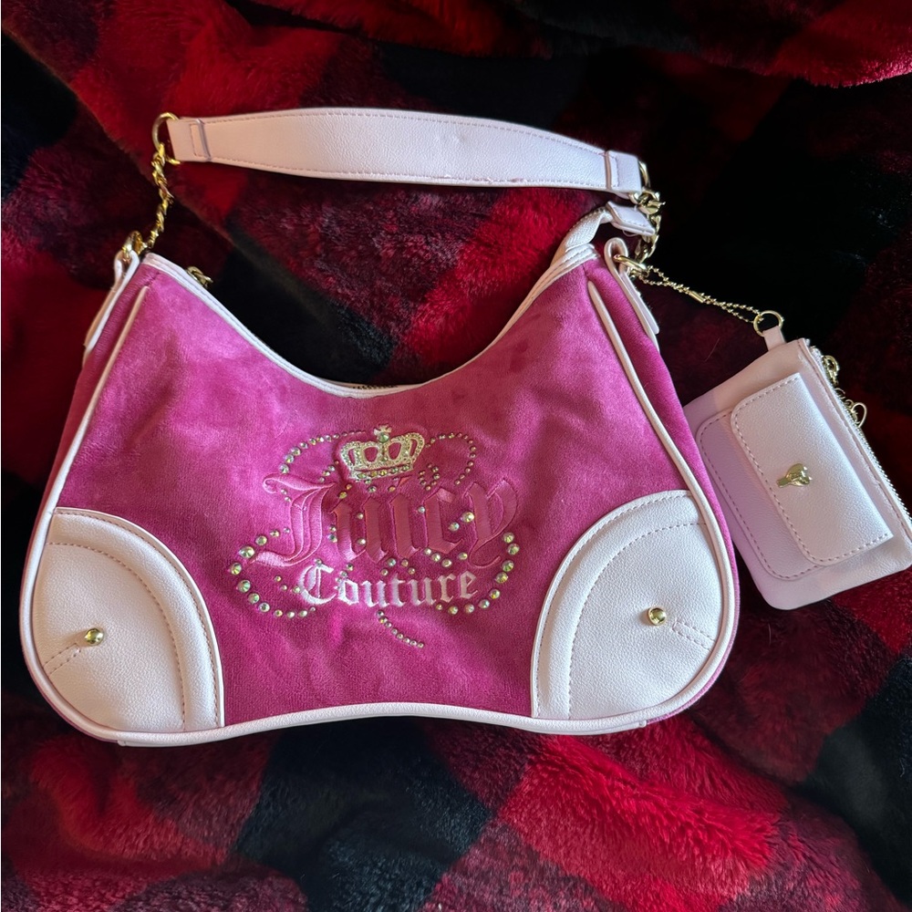 Juicy Couture Vibrant Pink and Cream Shoulder Bag